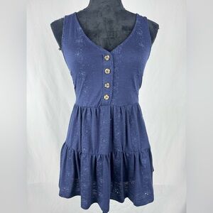Torrid Babydoll Tank with Jersey Eyelet Detail and Button Placket